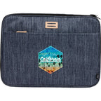 Recycled Laptop Mobile Office Case, Navy Heather Embroidery - Heather Navy - Front