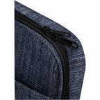 Recycled Laptop Mobile Office Case, Navy Heather Embroidery - Heather Navy - Left Angle 2