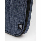 Recycled Laptop Mobile Office Case, Navy Heather Embroidery - Heather Navy - Left Angle