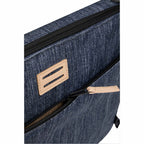 Recycled Laptop Mobile Office Case, Navy Heather Embroidery - Heather Navy - Right Angle 2