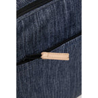 Recycled Laptop Mobile Office Case, Navy Heather Embroidery - Heather Navy - Right Angle 3