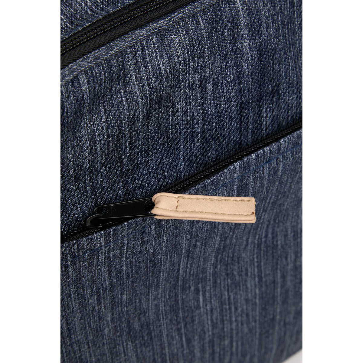 Recycled Laptop Mobile Office Case, Navy Heather Embroidery - Heather Navy - Right Angle 3