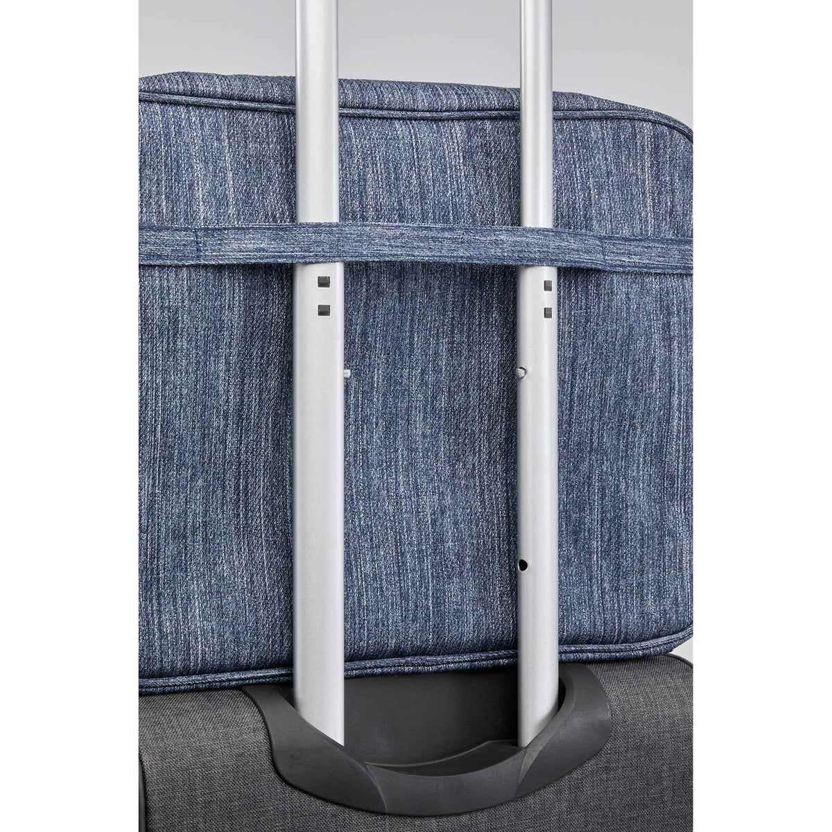 Recycled Laptop Mobile Office Case, Navy Heather Embroidery - Heather Navy - Trolley