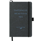 Recycled Leather Hardcover Journal, 5.5 x 8.5 Inches - Black - Front 2