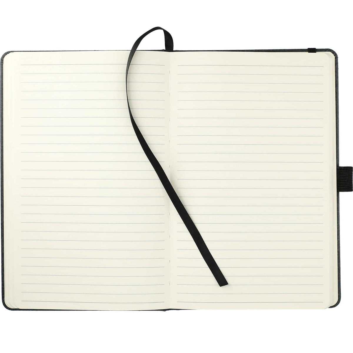 Recycled Leather Hardcover Journal, 5.5 x 8.5 Inches - Black - Front 3