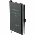 Recycled Leather Hardcover Journal, 5.5 x 8.5 Inches - Black - Left Angle