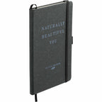 Recycled Leather Hardcover Journal, 5.5 x 8.5 Inches - Black - Right Angle