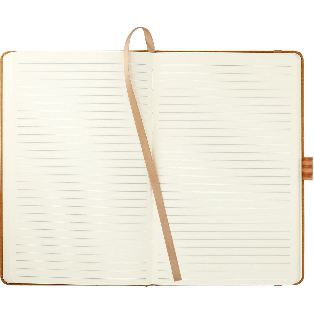 Recycled Leather Hardcover Journal, 5.5 x 8.5 Inches Debossing - Natural - Front 4