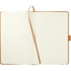 Recycled Leather Hardcover Journal, 5.5 x 8.5 Inches Debossing - Natural - Front 4