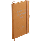 Recycled Leather Hardcover Journal, 5.5 x 8.5 Inches Debossing - Natural - Right Angle