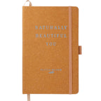 Recycled Leather Hardcover Journal, 5.5 x 8.5 Inches - Natural - Front 2