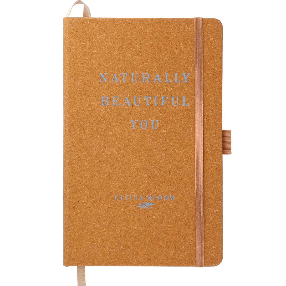 Recycled Leather Hardcover Journal, 5.5 x 8.5 Inches - Natural - Front 2