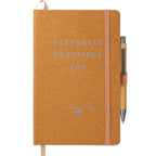 Recycled Leather Hardcover Journal, 5.5 x 8.5 Inches - Natural - Front