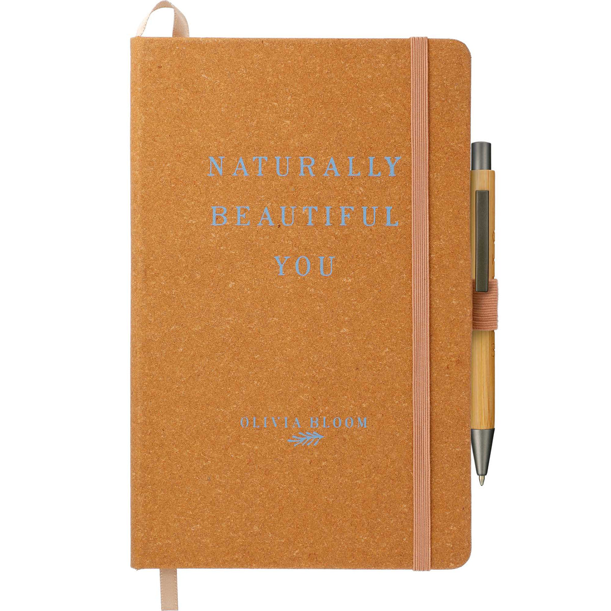 Recycled Leather Hardcover Journal, 5.5 x 8.5 Inches - Natural - Front