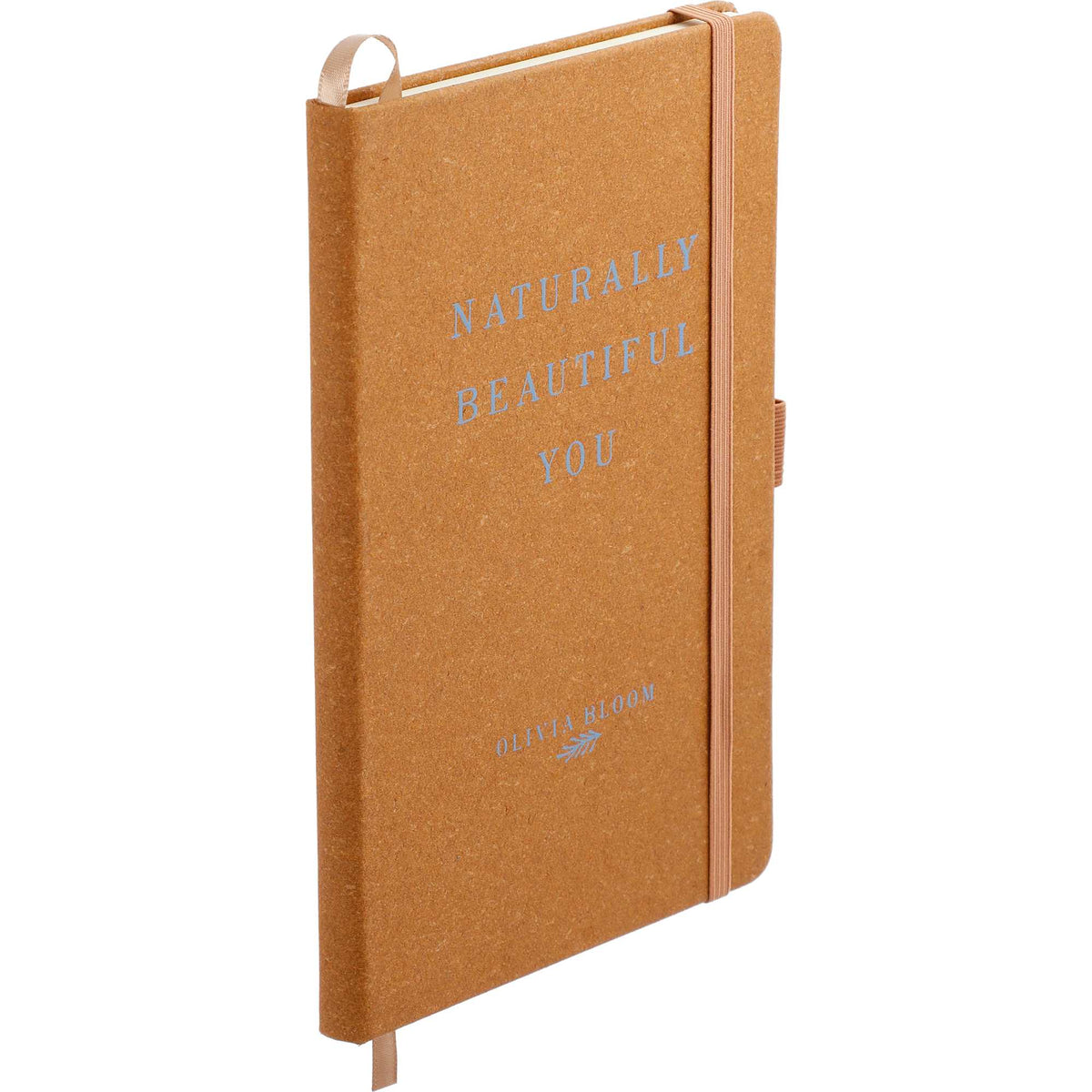 Recycled Leather Hardcover Journal, 5.5 x 8.5 Inches - Natural - Right Angle
