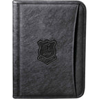 Recycled Leather Writing Pad with Organizer - Black - Front