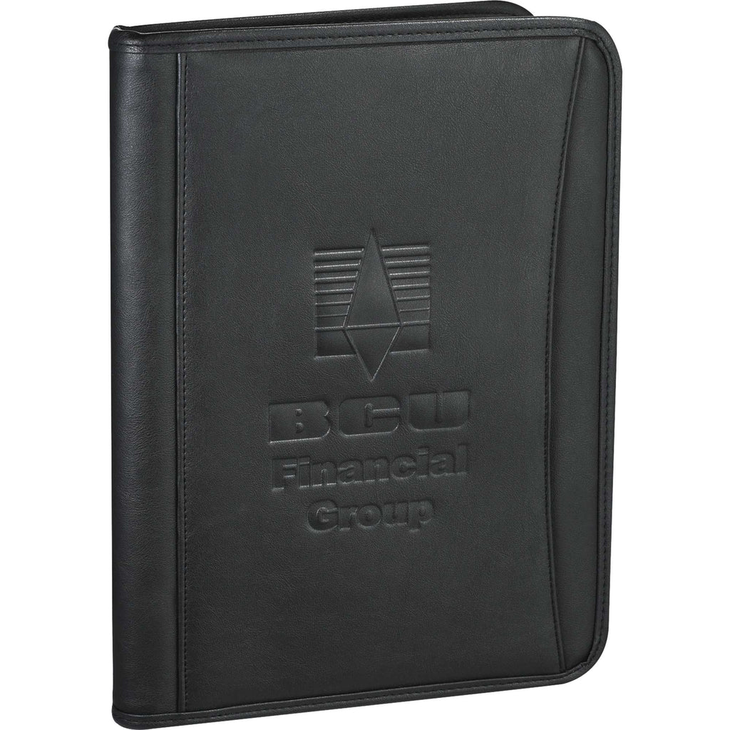 Recycled Leather Writing Pad with Organizer - Black - Photo