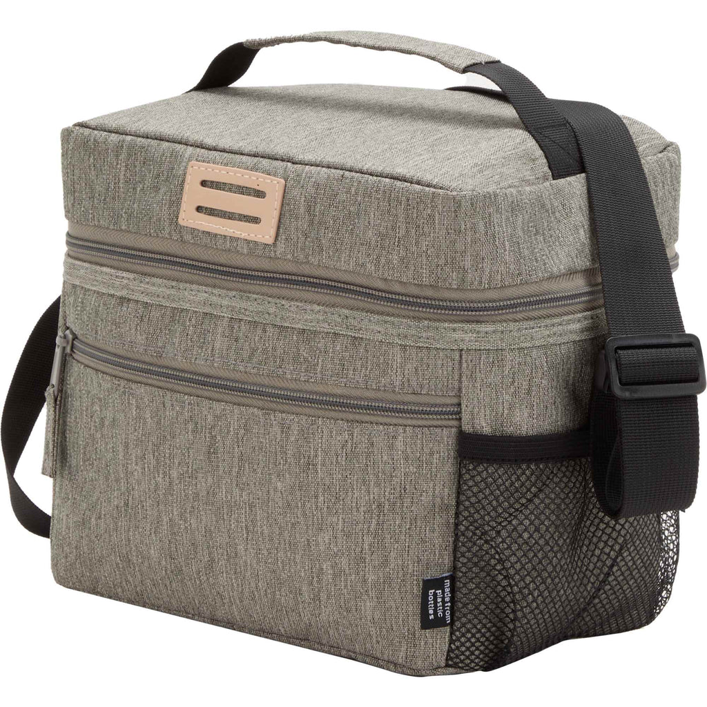 Recycled Lunch Cooler with Lash Tab, 9 Cans - Gray - Left Angle