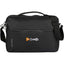 Recycled Messenger Briefcase with Padded Laptop Compartment Transfer - Black - Front