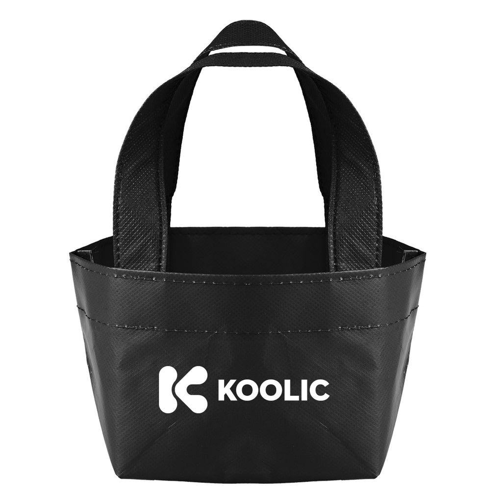 Recycled Micro Mini Tote Bag, Non-Woven - Black - Silk Screen