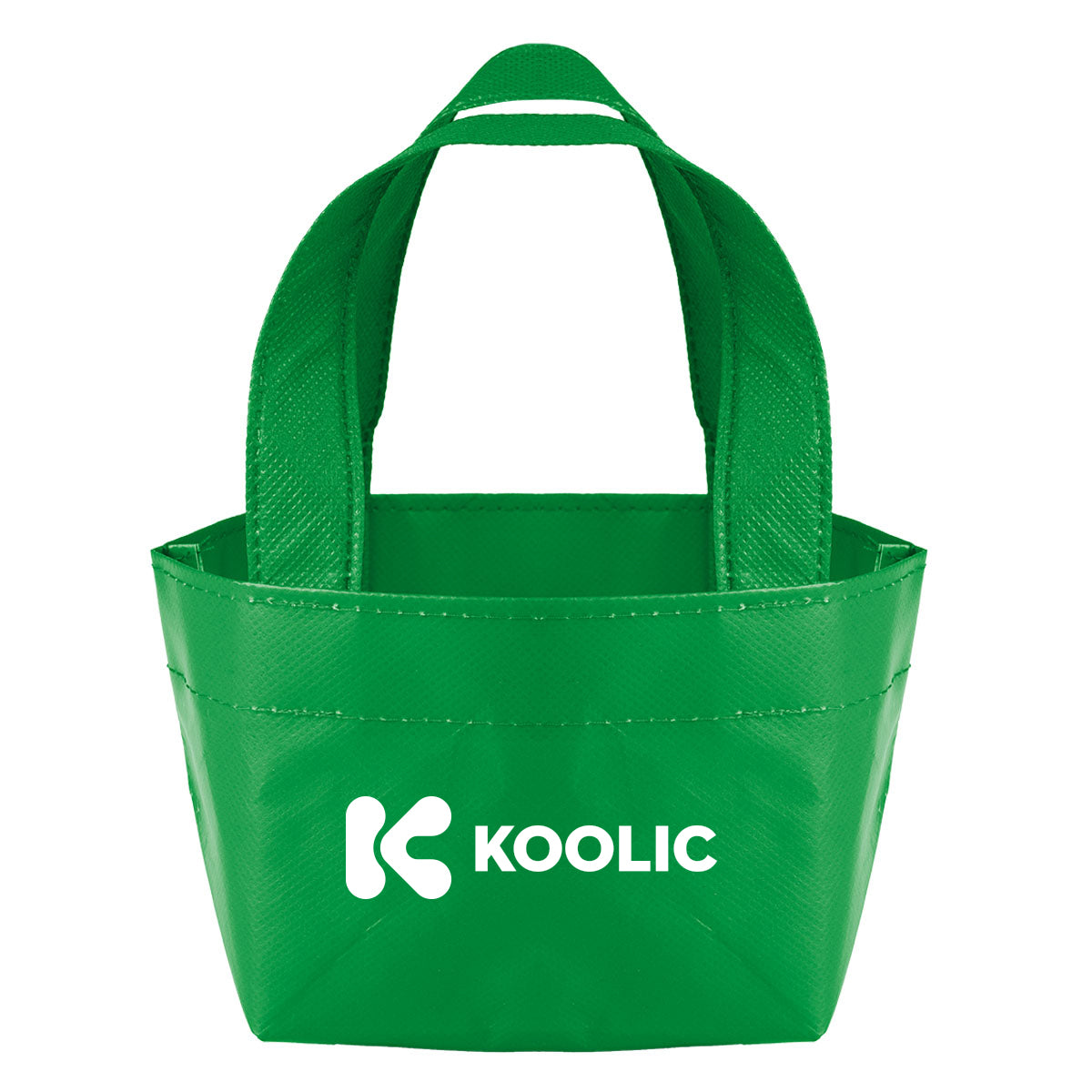 Recycled Micro Mini Tote Bag, Non-Woven - Kelly Green - Silk Screen