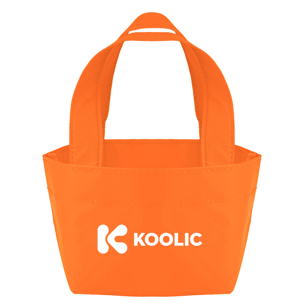 Recycled Micro Mini Tote Bag, Non-Woven - Orange - Silk Screen