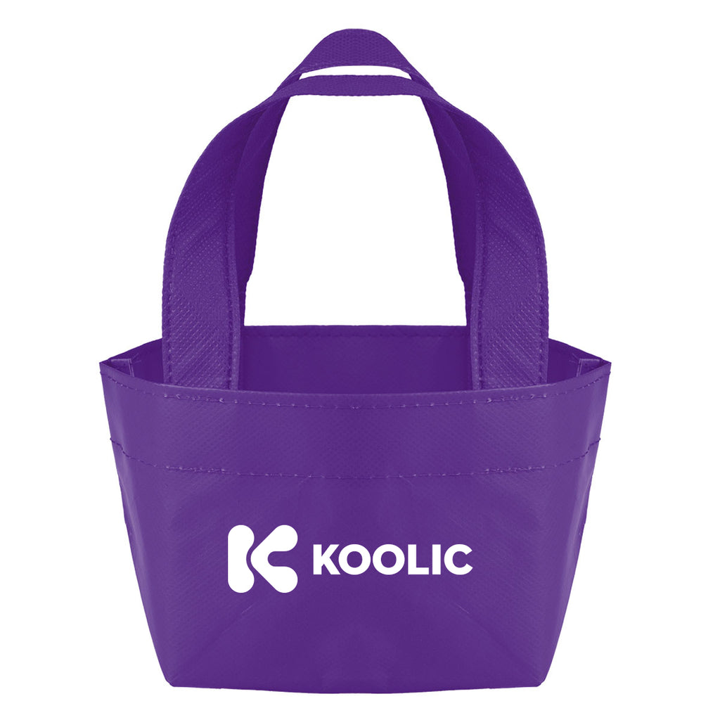 Recycled Micro Mini Tote Bag, Non-Woven - Purple - Silk Screen