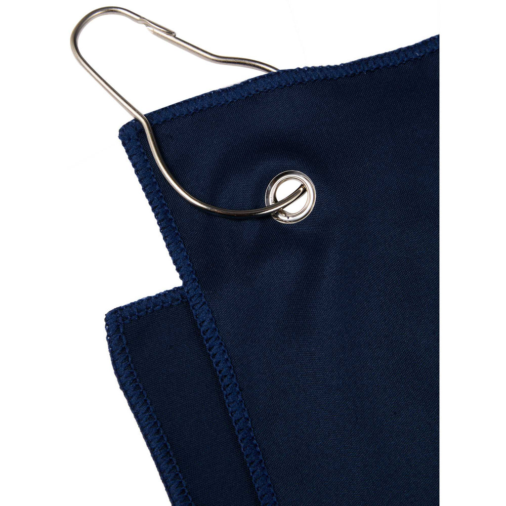 Recycled Microfiber Golf Towel with Hook, 15 x 15 Inches Transfer - Navy - Detail