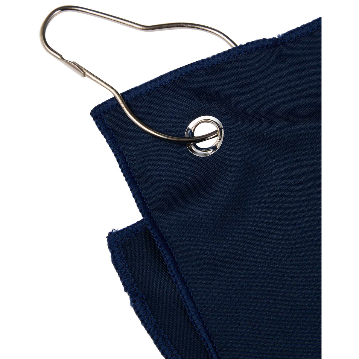 Recycled Microfiber Waffle Golf Towel with Hook, 12 x 12 Inches Transfer - Navy - Detail