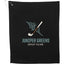 Recycled Microfiber Waffle Golf Towel with Hook, 15 x 18 Inches Transfer - Black - Front