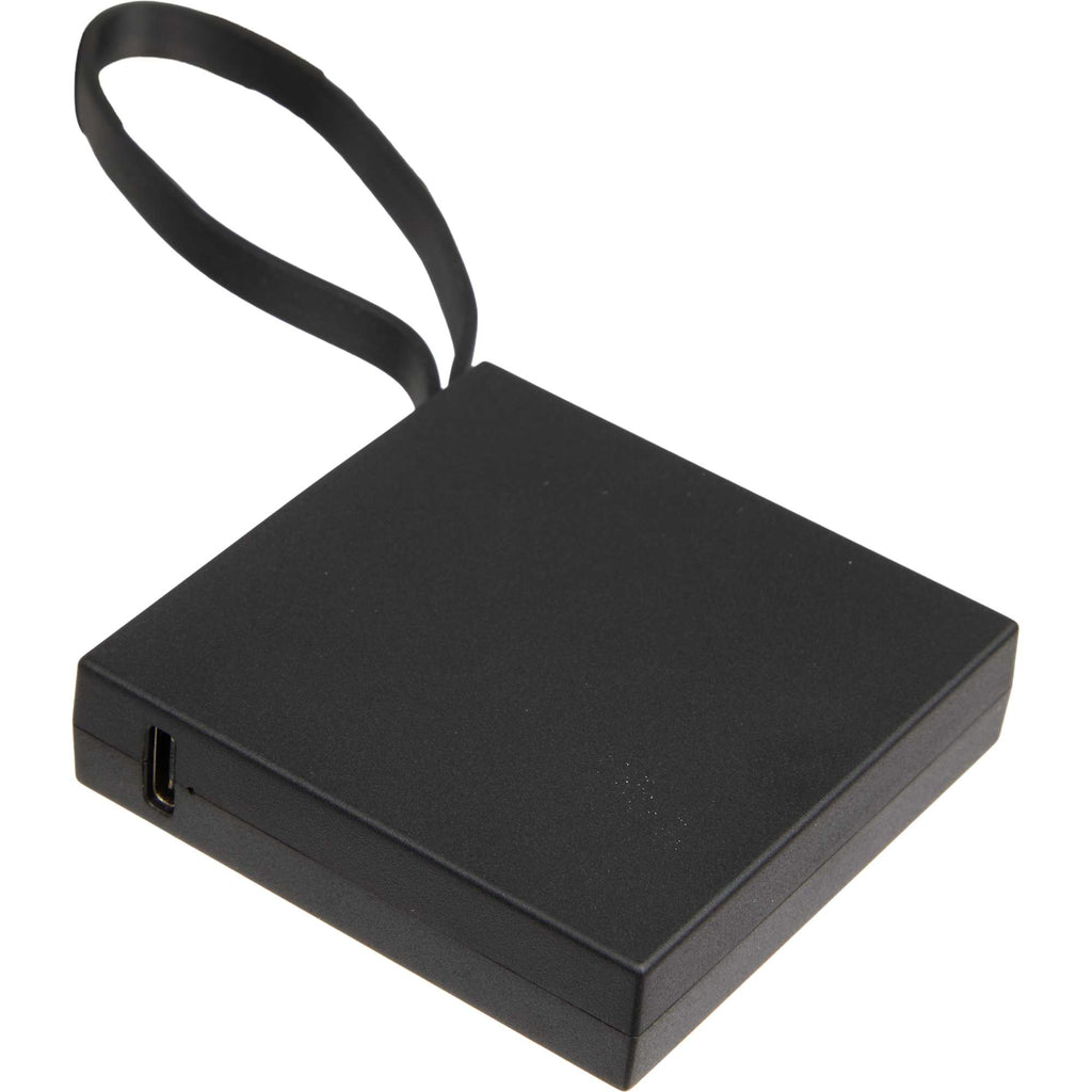 Recycled Mini Power Bank with Lanyard Cable, 2,000 mAh Full Color - Black - Detail