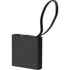 Recycled Mini Power Bank with Lanyard Cable, 2,000 mAh Full Color - Black - Left Angle
