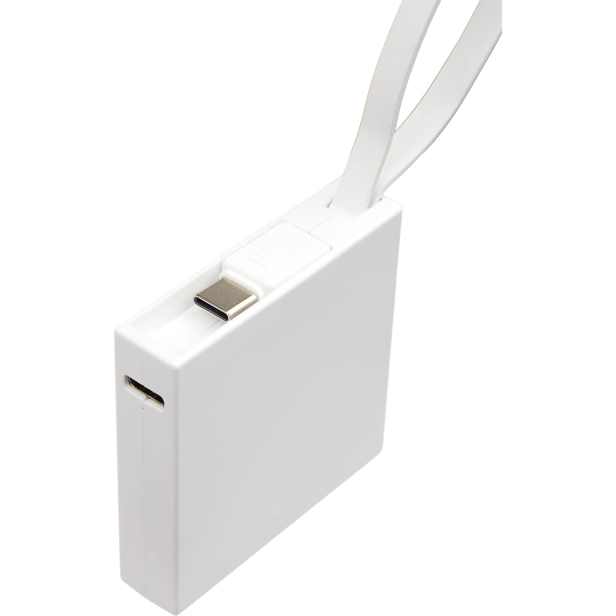 Recycled Mini Power Bank with Lanyard Cable, 2,000 mAh Full Color - White - Detail 2
