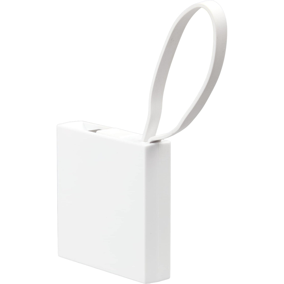 Recycled Mini Power Bank with Lanyard Cable, 2,000 mAh Full Color - White - Left Angle