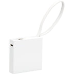 Recycled Mini Power Bank with Lanyard Cable, 2,000 mAh Full Color - White - Right Angle