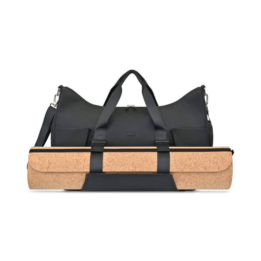 Recycled Nylon Yoga Duffel with Mat Holder Transfer - Black - View 4