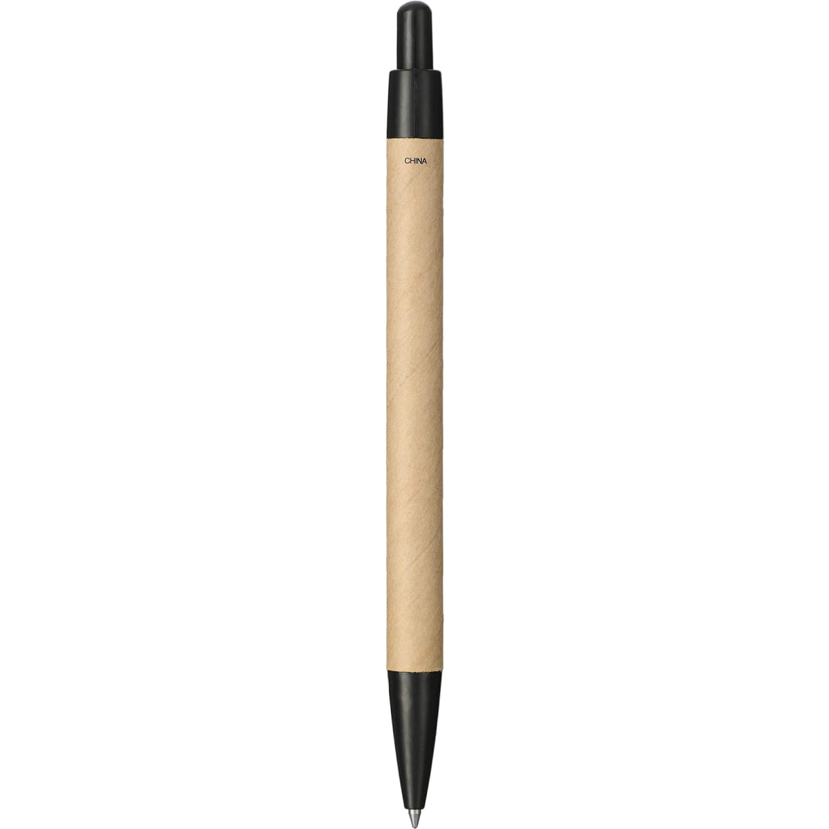 Recycled Paper Gel Pen with Black Accents Full Color - Natural - Back 2