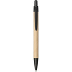 Recycled Paper Gel Pen with Black Accents Full Color - Natural - Back