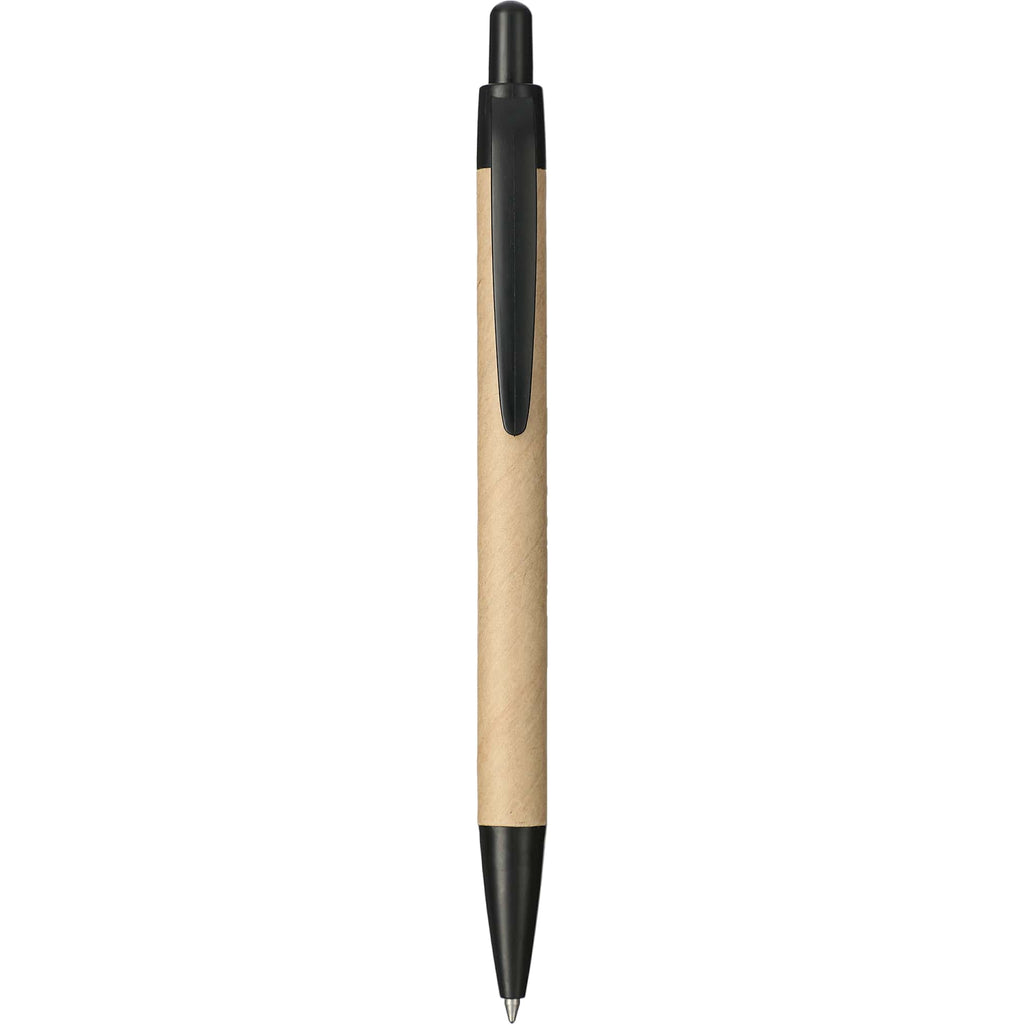 Recycled Paper Gel Pen with Black Accents Full Color - Natural - Front