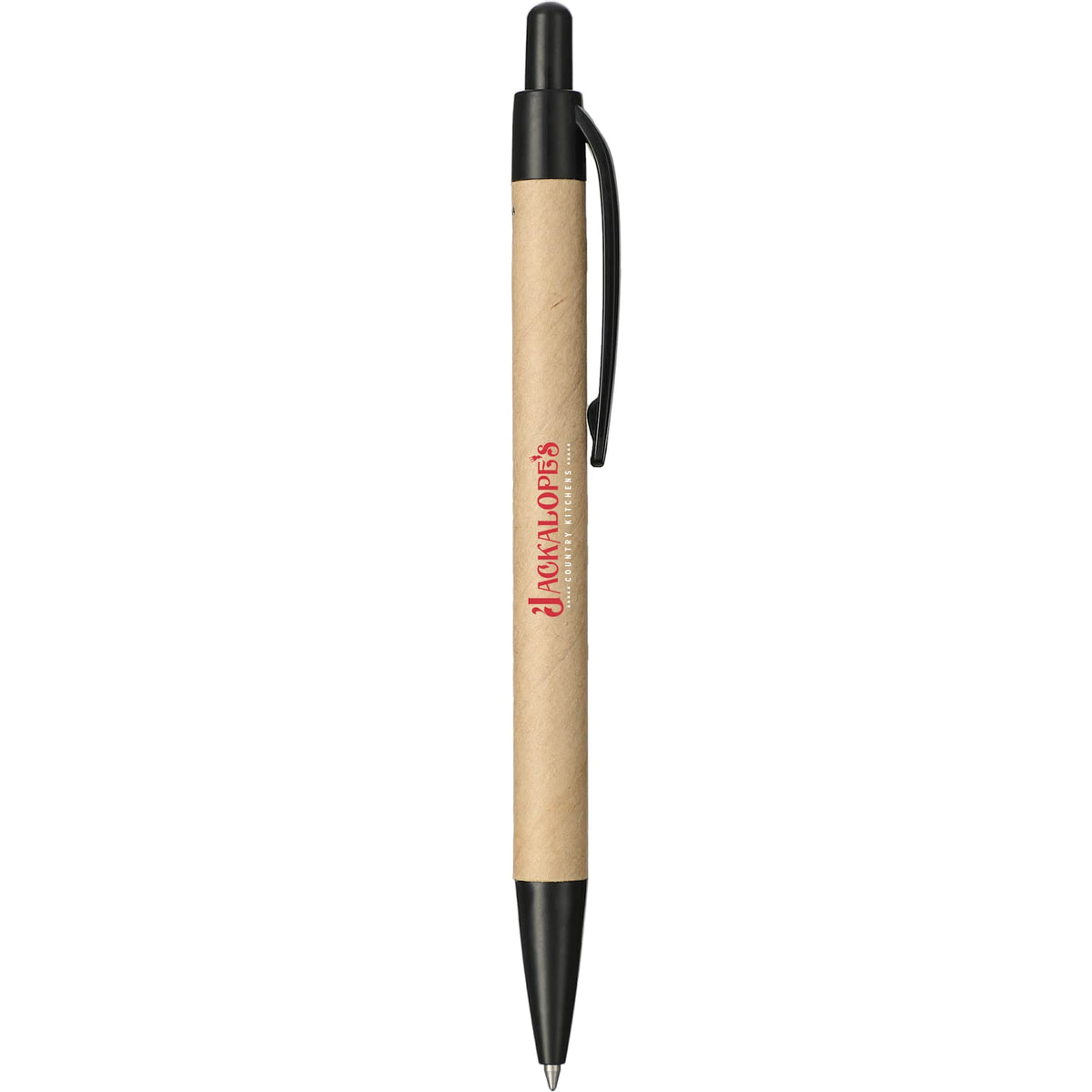 Recycled Paper Gel Pen with Black Accents Full Color - Natural - Left Side