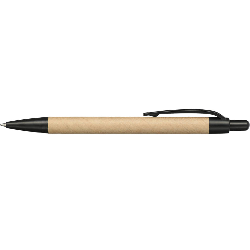Recycled Paper Gel Pen with Black Accents Full Color - Natural - Right Side 2