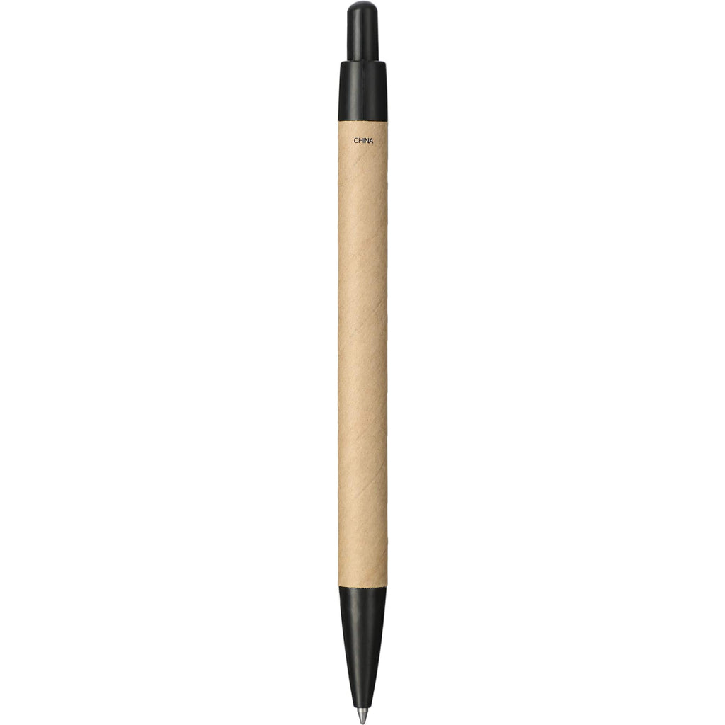 Recycled Paper Gel Pen with Black Accents - Natural - Back 2