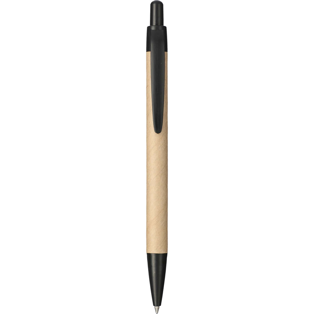 Recycled Paper Gel Pen with Black Accents - Natural - Back