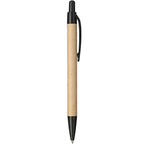 Recycled Paper Gel Pen with Black Accents - Natural - Left Side 2