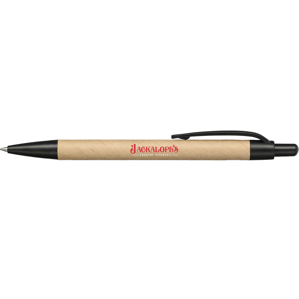 Recycled Paper Gel Pen with Black Accents - Natural - Right Side