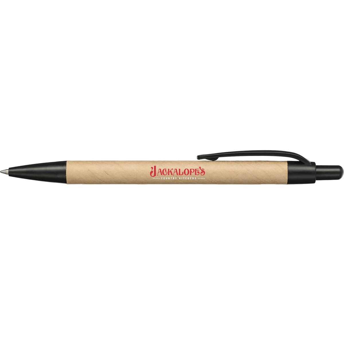 Recycled Paper Gel Pen with Black Accents - Natural - Right Side