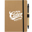 Recycled Paper Notebook with Stitched Spine and Pen, 5 x 7 Inches - Natural - Front