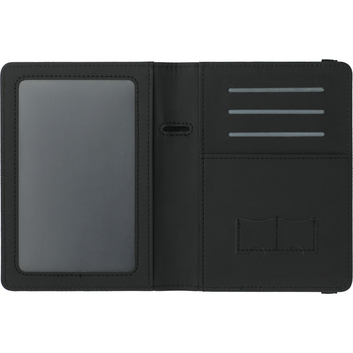 Recycled Passport Wallet with RFID Protection Transfer - Charcoal - Front 2