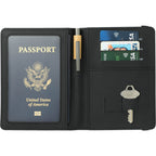 Recycled Passport Wallet with RFID Protection Transfer - Charcoal - Front 3