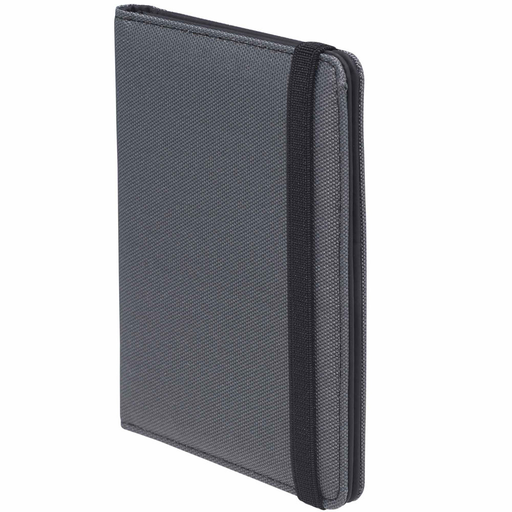 Recycled Passport Wallet with RFID Protection Transfer - Charcoal - Left Angle 2